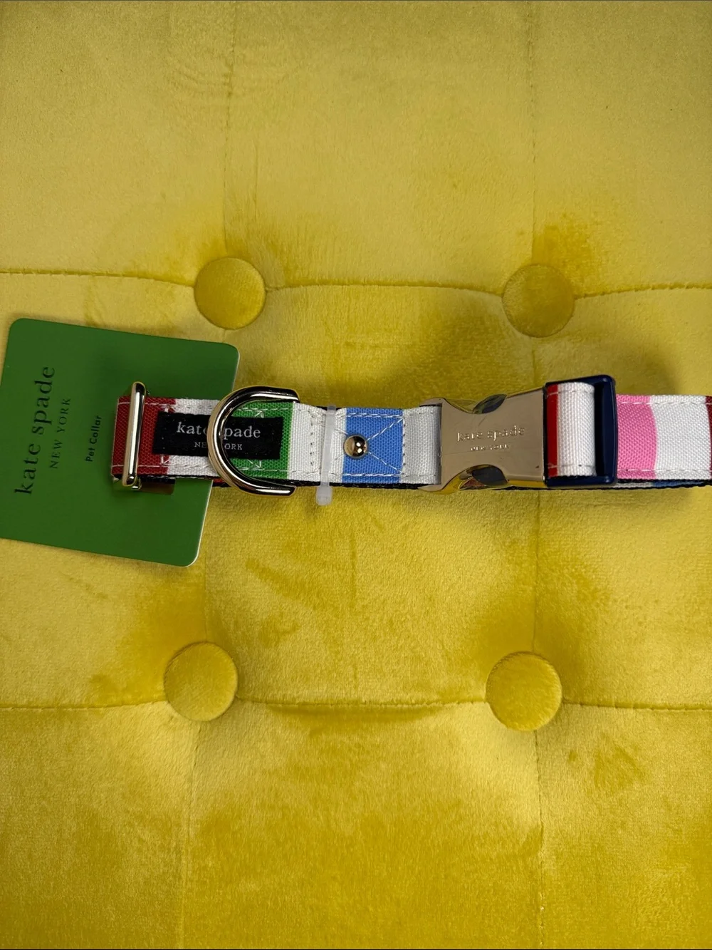 Kate Spade New York Adventure Stripe Dog Collar M/L 15